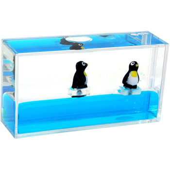 Mini Penguin Liquid Wave Paperweight