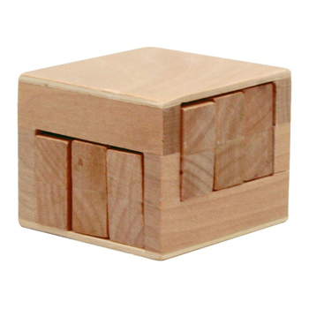 Wooden Sliding Cube Puzzle