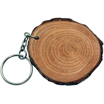 Natural Wood with Rings Keyring