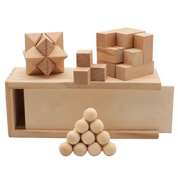 3-in-1 Wooden Puzzle Boxed Set